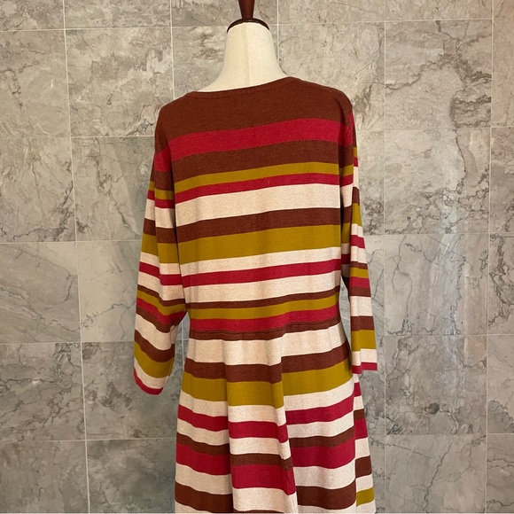 Marée Pour Toi Striped 3/4 Sleeve Dress - Picture 5 of 6